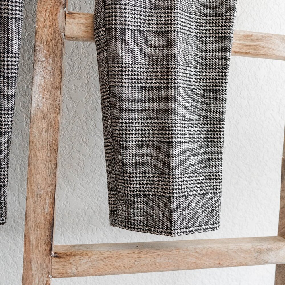 NWT H&M Women’s Size 14 Gray Beige Plaid Slacks Dress Pants Trousers Career - Picture 6 of 11